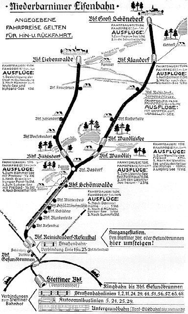 Karte Niederbarnimer Eisenbahn