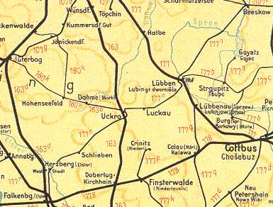 Karte Niederlausitzer Eisenbahn