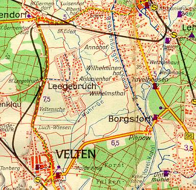 Karte Nebenbahn Oranienburg - Velten