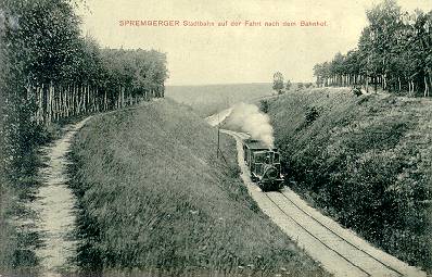 Ansichtskarte Spremberger Stadtbahn im Einschnitt Richtung Bahnhof